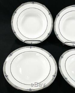 Wedgwood Amherst Platinum Rim Soup Bowls 8 Bone England Near Mint SET(s) OF 4