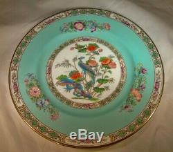 Wedgwood Bideford Aqua Blue Gold 10-3/4 Diameter Birds & Floral Dinner Plate