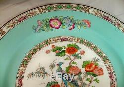 Wedgwood Bideford Aqua Blue Gold 10-3/4 Diameter Birds & Floral Dinner Plate