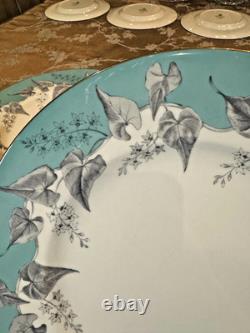Wedgwood Bone China Buxton 13 Pc Set Turquoise Floral Discontinued Engla