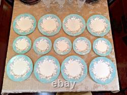 Wedgwood Bone China Buxton 13 Pc Set Turquoise Floral Discontinued Engla