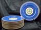 Wedgwood Cobalt Blue Dinner Plates Greek Key Medallion Set of 12