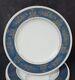 Wedgwood Columbia Blue & Gold R4509 Dinner Plates SET OF 4 MINT