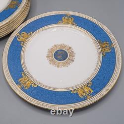 Wedgwood Columbia Powder Blue Dinner Plates Set of 8- 10 3/4 -FREE USA SHIPPING