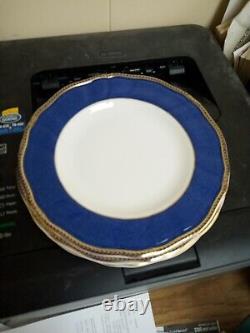 Wedgwood Crown Sapphire 10 7/8 Dinner Plates (Set Of 6) MINT