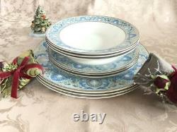 Wedgwood Dolphins Blue Soup Pasta Dinner Dessert Plate set