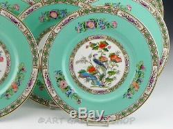 Wedgwood England BIDEFORD TURQUOISE HAND ENAMELED 10-7/8 DINNER PLATES Set 16