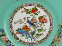 Wedgwood England BIDEFORD TURQUOISE HAND ENAMELED 10-7/8 DINNER PLATES Set 16