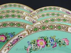 Wedgwood England BIDEFORD TURQUOISE HAND ENAMELED 10-7/8 DINNER PLATES Set 16