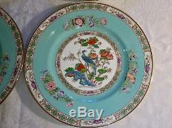 Wedgwood England Bideford Turquoise Hand Enameled Dinner Plates (12)
