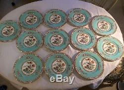 Wedgwood England Bideford Turquoise Hand Enameled Dinner Plates (12)
