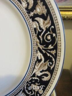 Wedgwood England Florentine W 1956 Dark Blue Set Of 6 Dinner Plate