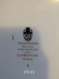 Wedgwood England Florentine W 1956 Dark Blue Set Of 6 Dinner Plate