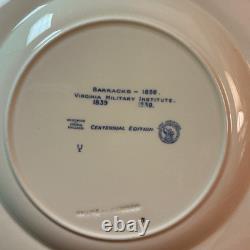 Wedgwood England Virginia military institute blue Barracks dinner Plate