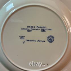 Wedgwood England Virginia military institute blue Dress Parade dinner Plate