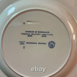 Wedgwood England Virginia military institute blue Interior Barracks Dinner Plate