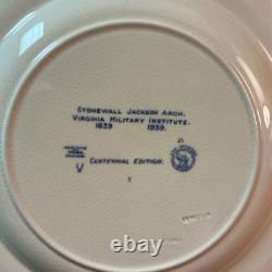 Wedgwood England Virginia military institute blue Jackson Arch Dinner Plate