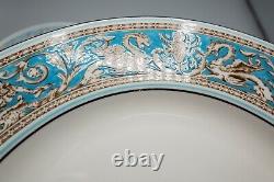 Wedgwood Florentine Turquoise Dinner Plates Set of 11- 10 3/4 FREE USA SHIPPING