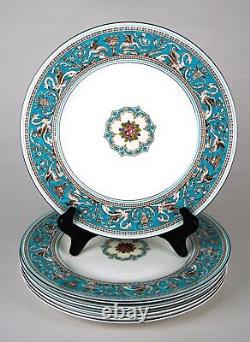 Wedgwood Florentine Turquoise Dinner Plates Set of 6 Vintage England