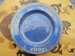 Wedgwood Gilt Blue Lustre Ware Peacock z8542 Plummer & Co 9 Dinner Plate c. 1900