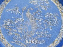 Wedgwood Gilt Blue Lustre Ware Peacock z8542 Plummer & Co 9 Dinner Plate c. 1900