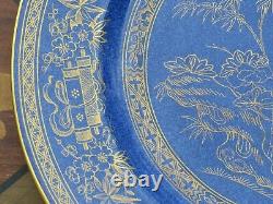 Wedgwood Gilt Blue Lustre Ware Peacock z8542 Plummer & Co 9 Dinner Plate c. 1900