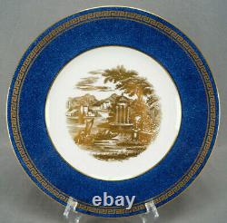 Wedgwood Neoclassical Gold Ruins Powder Blue & Greek Key 10 3/4 Dinner Plate A