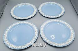 Wedgwood Queensware Cream on Blue Lavender Dinner Plates Smooth 9 3/4 Set of 11