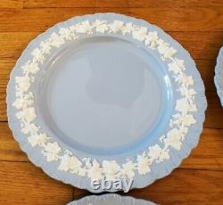 Wedgwood Queensware DINNER PLATES (10) X 4 Cream on Lavender Grapes Shell Edge