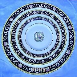 Wedgwood RUNNYMEDE Dark Blue Three Piece Plate Set #5