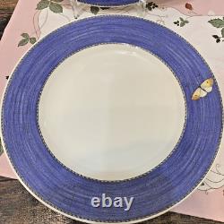 Wedgwood Sarah's Garden Dinner Plate 5Pcs Set 27cm Blue Butterfly Unused