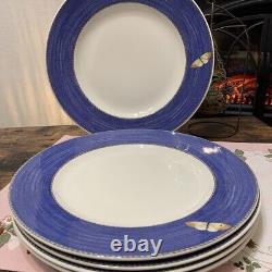 Wedgwood Sarah's Garden Dinner Plate 5Pcs Set 27cm Blue Butterfly Unused