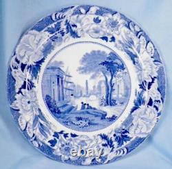 Wedgwood Transferware Dinner Plate Blue Claude Harbor Scene 9.75 in 1822 Antique