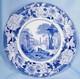 Wedgwood Transferware Dinner Plate Blue Claude Harbor Scene 9.75 in 1822 Antique