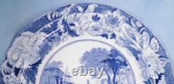 Wedgwood Transferware Dinner Plate Blue Claude Harbor Scene 9.75 in 1822 Antique