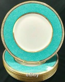 Wedgwood Ulander Powder Turquoise Dinner Plates 11 W1503 1950's EXC (Set of 8)