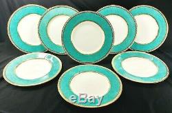 Wedgwood Ulander Powder Turquoise Dinner Plates 11 W1503 1950's EXC (Set of 8)