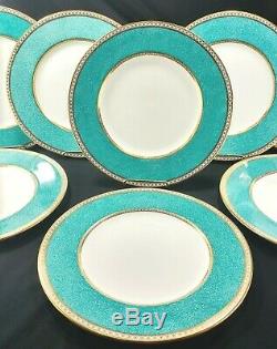 Wedgwood Ulander Powder Turquoise Dinner Plates 11 W1503 1950's EXC (Set of 8)