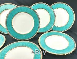 Wedgwood Ulander Powder Turquoise Dinner Plates 11 W1503 1950's EXC (Set of 8)