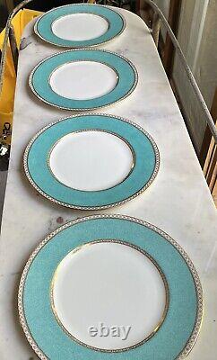 Wedgwood Ulander Powder Turquoise W1503 Dinner Plates 4pc Lot 10.75dia A