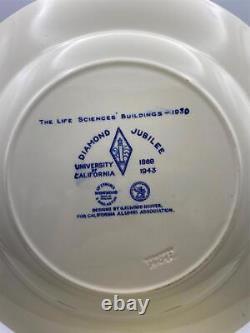 Wedgwood University California Berkeley Diamond LIFE SCIENCES Blue Dinner Plate