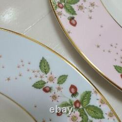 Wedgwood Wild Strawberry Bloom Pink Blue Dinner Plate Pair Set 27cm Japan Used