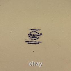 Wedgwood china deep cobalt blue and white England scenic landscape dinner plate