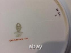 Wedgwood dark blue and floral bone china 10 3/4 dinner plate W341 SET of SIX