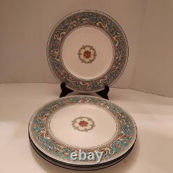 Wedwood Florentine Turquoise Dragon Dinner Plates 10 3/4 Set 4
