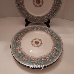 Wedwood Florentine Turquoise Dragon Dinner Plates 10 3/4 Set 4
