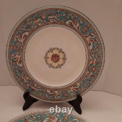 Wedwood Florentine Turquoise Dragon Dinner Plates 10 3/4 Set 4