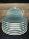 West Elm Light Blue Organic Crackled 11 1/2 Dinner Plate (8)