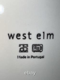 West Elm Light Blue Organic Crackled 11 1/2 Dinner Plate (8)