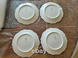 William Guerin Limoges 9.5 Colbalt Blue and Gold Dinner Plates Set of 4